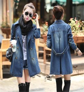 Whole New Fashion Women Jacket Casual Slim Denim Long Jaqueta Ladies Coat Casaso Fenimino Jeans Full Sleeve Korea Style P6978776