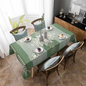 Table Cloth Bohemian Aztec Moroccan Rural Farmhouse Green Washable Tablecloth For Wedding Banquet Luxuriou Cover