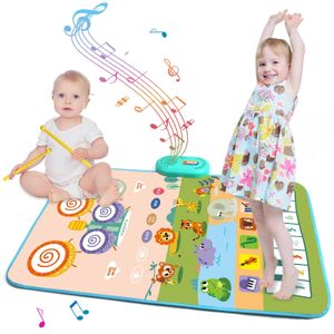 80x50 cm Childrens Music Performance Matte Böden Klavier Keyboard Drum Toy Dance Matte mit 6 Instrumenten Sound Bildung Spielzeug 240517