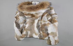 Brand Women Genuine Real Rabbit Fur Lady Lady Winter Warm Vero Rabbit Furlo Colore Naturale Over Coat 2012071743176