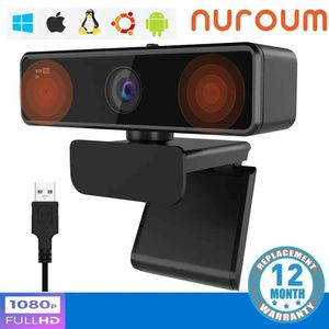 Webbkameror Nuroum V11 Network Camera 1080p 60fps Mini Network Camera Lämplig för PC med dubbelmikrofon 1440p 30fps FHD 2K USB Videokamera J240518