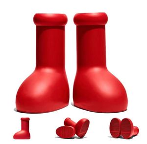 2023 Big Red Boots 패션 레인 부츠 만화 부츠 직접 생활 고무 무릎 부츠 플랫폼 둥근 발가락 큰 크기 35453297224