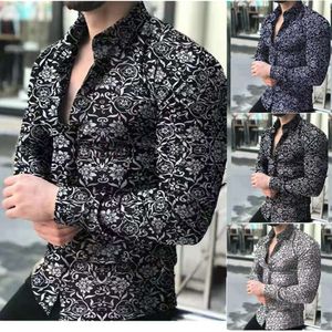 And Spring Autumn New Wear Long Sleeved Casual Printed Shirts Men S