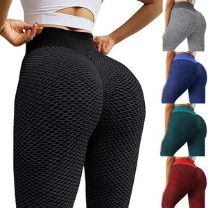 Petek Yoga Pantolon Şeftali Butt Yüksek Bel Jacquard Spor Taytlar Büyük boy kalça kaldırma Fitness Kadınlar için 240516