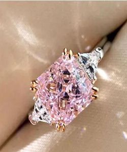 Real 925 Anelli in argento sterling dita 9 9 Rink giallo bianco rosa bianco CZ Promessa Fashion Ring per ragazza Love Women Jewelry Wedding Eng9170431