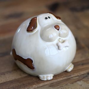 Zabawny porcelanowy terrier pies Model Money Box dekoracyjny ceramiczny brzeg świnki piesek pies