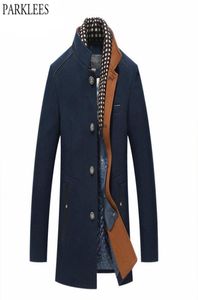 Thicker Mens Trench Coats Winter Long Wool Trench Coat Men Slim Fit Casual Jackets Peacoat Double Collar Woolen Overcoat3633254