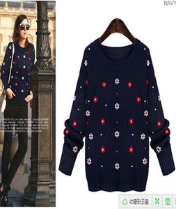 Cashmere women sweaters small flowers embroidered long sleeve sweater woman knitwear fashion pullover autumn and winter women jack9660999