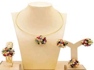 مجوهرات دبي الذهبية للنساء هدايا الزفاف الأفريقية هدايا عرس السوار أقراط مجموعات الخاتم Jewellery16891128925695