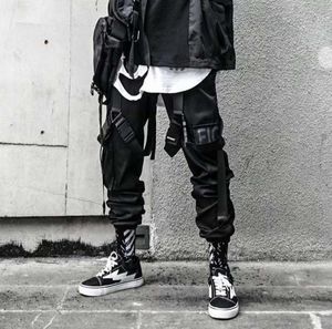 2021 Streetwear Trendy Cargo Pants Men Joggers HARAJUKU Moda Japońska swoboda punka Goth Ubrania Hip Hop Black Sweatpants x06117322555