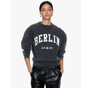Women's Sweatshirts 21 autumn and winter new style AB letter Berlin printing washing water fried snowflake used womens sweater