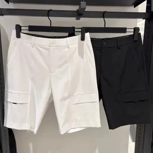 Fitnesskleidung 2024 Golfhosen Sommer-Menschen atmungsaktiven, schnell trocknenden Shorts Outdoor klassische Schwarz-Weiß-Feste Farbe
