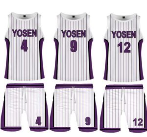 Anime Kuroko No Basuke Basket Yosen School Mundform Murasakibara Atsushi Jersey Sportswear Men Thirt Shorts Zestaw kostiumów cosplay1547707