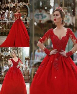 Abito da ballo rosso vintage abiti da quinceanera 2022 maniche lunghe invernali in pizzo in rilievo dolce 16 abiti da ballo di marginale per la festa di ballo Brithday Vestidos D1599985