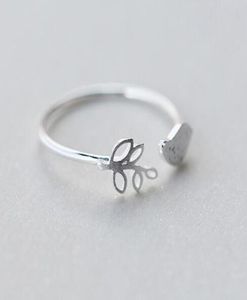 Romantic Leaf Bird Opening Ring for Women Girls Lovely Plant Animal Jewelry alloy silver tone Elegant Wedding Rings Nice gift4634086