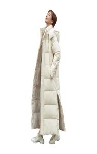 女性xlong冬用ジャケットフード付き側面スプリットウインドプルーフウォームバイオダウンコート特大の綿パッド入りパーカーカサコフェミニノ5417703
