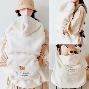 Winter used for stroller sling covers coral teddy bears rabbits borns Swaddle bags baby flannel blankets 240510