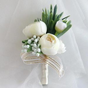 Decorative Flowers Bride And Groom Wedding Corsage Artificial Man Bridesmaid