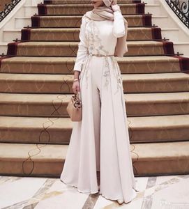 Elegant långärmad muslimsk jumpsuit kvällsklänningar 2023 Appliced ​​Robe de Soiree Islamiska Dubai Hijab Formella evenemangsklänningar prom part5238964