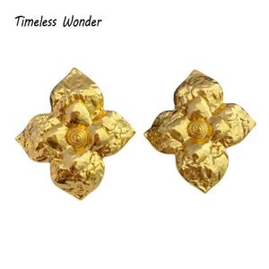 Серьмы с вечкой Wonders Fancy Brass XL Flower Clip Серьги, подходящие для женских дизайнеров ювелирных ювелирных изделий роскошной бренды, подарка по взлетно -посадочной полосе, большой 3372 Q240517