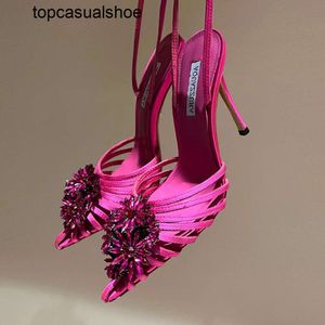 Aquazzura Aura nero Pump 105 мм хрустальная маргарита цветочный ваненья на высоких каблуках.