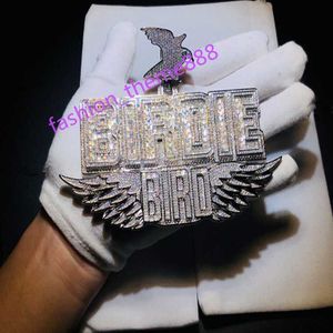 Серебряное подвесное ожерелье для мужчин Ice Out Hip Hop Jewelry Fashion Jewelry Подвески VVS Moissanite Diamond Pendant