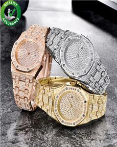 Zegarki designerskie luksusowe zegarek męski biżuteria biodro lodowa bling ruchy zegarki hiphop raper Diamond Na rękę