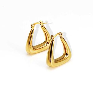 Stud The best-selling U-shaped stainless steel earrings female clown personalized plated 18k gold fashionable design sensory earrings Q240517