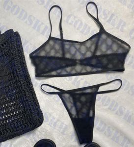 Seksowna bieliźna damskie stanik stanik koronkowy Jacquard Dams Thong Bikini Najnowsze oddychające kobiety bielizna dwa sztuki1676243