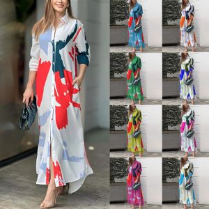 2024autumn/Winter Neue Mode Casual Print Lose Shirt Kleid