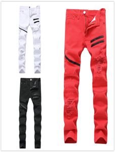 Men039s pantaloni più dimensioni jeans uomo strappato a buco designer designer denim con colore a colore a colore ginnoper maschio maschio slim tous6780053