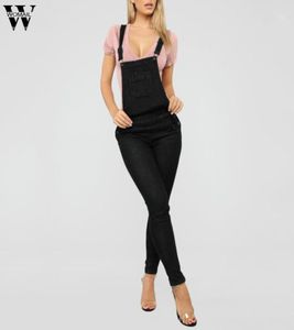 Womail -Denim Overalls für Frauen Mama Schwarze Jeans mit Taschen hohe Taille Sexy dünne lässige lange Tiermut weibliche Hosen Jeans 201914959214