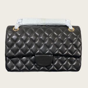 10A Top Quality designer bag shoulder bag Caviar Lambskin Classic All Black Purse chain bag tote bag Jumbo Double Flap cf bag 23CM 25CM 30CM Real Leather