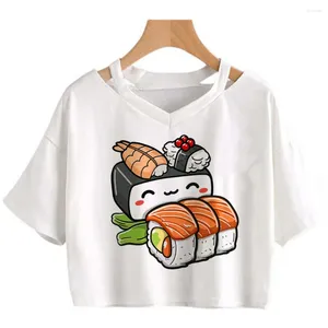 Женские футболки Sushi Fairy Grunge Graphic Yk2 Top Top Woman милая готическая одежда Fairycore