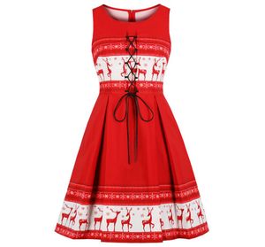 Vestido vintage de estampa de elks de natal wipalo vestidos de festa retro rockabilly robe swing vestido retrô femmo vestidos plus size5956580