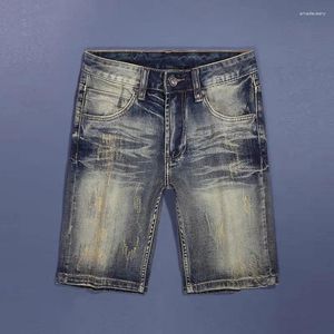 Herren Jeans Fashion Summer Designer Männer Retro gewaschen blau Stretch Slim Fit Russped Short Homme Vintage Casual Denim Shorts
