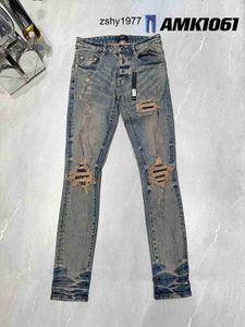 Designer amirssnew blu side osseo jeans da uomo