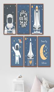 Astronaut Space Theme Nursery Child Rocket Posters and Prints Wall Art Canvas Painting Picture Nordic Kid039s Boy Room Decor Ar7823307