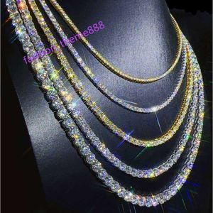 Hip Hop Jewelry Full Size Sier Vvs Moissanite Tennis Chain Women Mens Necklace Pass Diamond Tester Chain In Stock