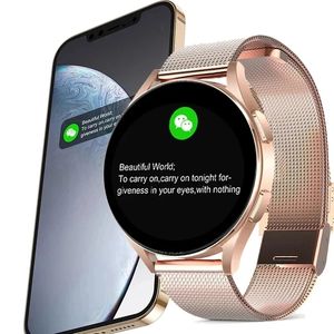Yeni bluetooth çağrı akıllı saat kadınları özel kadran çelik saatler erkek spor fitness izleyici kalp atış hızı android iOS için akıllı saat