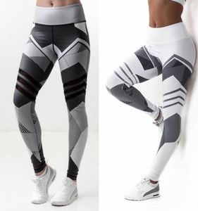2017 Sport Leisure Leggings Women Digital Printing Fitness Slim Black White High midja Legging Sport Yoga Bodybuilding Leggings9594743