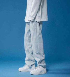 2021 Men Straight Harem Jeans Summer Korean Man Loose Denim Trousers Streetwear Male Pants Men Color Plaid MID G01045448379