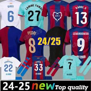 Jerseys de futebol Lewandowski 23 24 25 Jerseys de futebol karol g kit infantil Camiseta 2023 2024 camisa de futebol da FC Home fora a terceira quarta versão feminina versão mais 4xl Rap 4xl