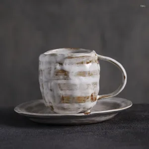 Tazze di tazza di caffè in ceramica luwu con piattini da bevande da tè cinese