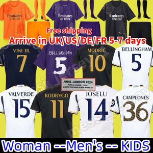 24 25 camisas de futebol vini jr mbappe modric fãs jogador 24 2025 camisa de futebol real madrids rodrygo cameraveda camisetas homens crianças