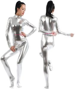 Сексуальные женские костюмы для тела костюмы серебряная блестящая лайкра металлик женщин 039s костюм костюма без хэллоуина.