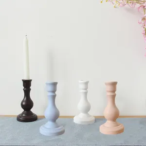 Candele Nordic Simple bianco/rosa/blu/bronzo Porta in legno ornamenti tavolo da pranzo per casa decorazione del salo