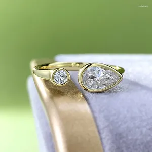 Cluster Rings 2024 S925 Sterlingsilver Открытая капельная обработка груша циркона кольцо с легким роскошным дизайном в стиле Instagram изысканный маленький красный