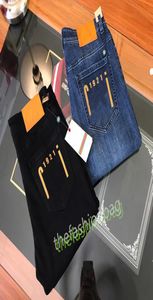 High Quality Fashion Jeans Clothing Designer Pants Black Blue Men Slim Denim Straight Biker Hole Hip Hop Jeans4285693