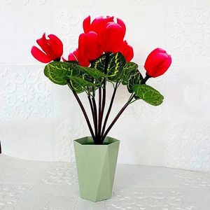 Decorative Flowers Simulated Flower Bonsai 7 Heads Of Cyclamen Home Wedding Party Decorations